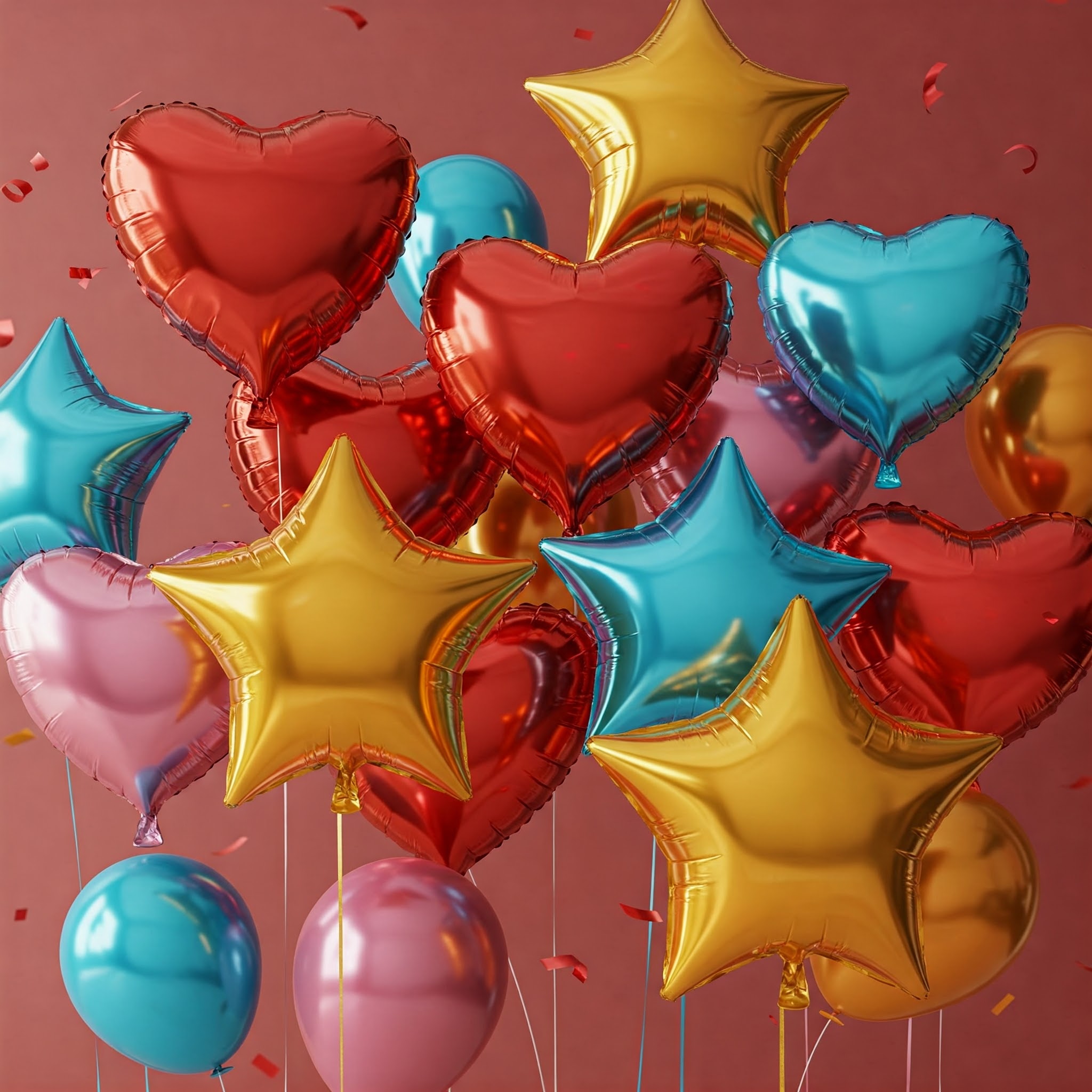 بادکنک قلب و ستاره