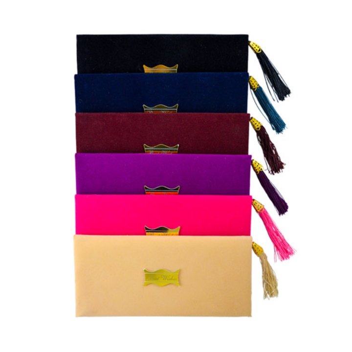 پاکت پول مخمل منگوله دار بسته ۱۲ عددی