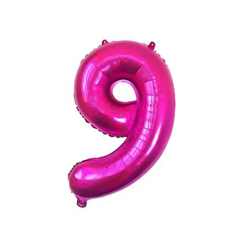 بادکنک فویلی عدد 9 صورتی ۳۲ اینچ