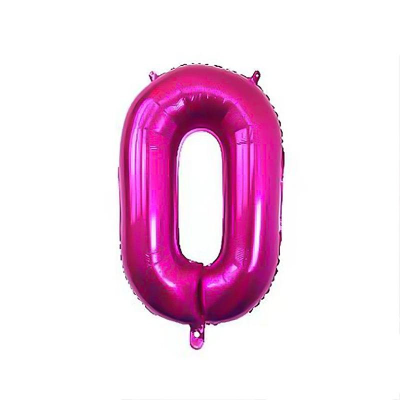 بادکنک فویلی عدد 0 صورتی ۳۲ اینچ