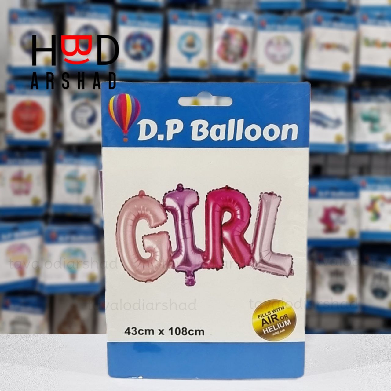 بادکنک فویلی حروف بیبی کارتی طرحgirl