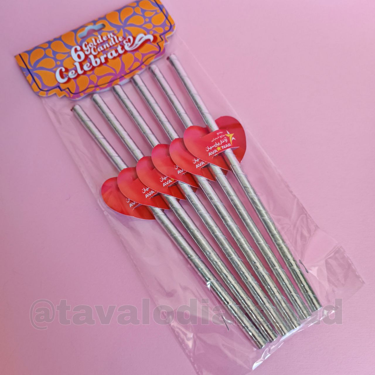 فواره سرد روی کیک ۲۰ سانت آوانار نقره ای