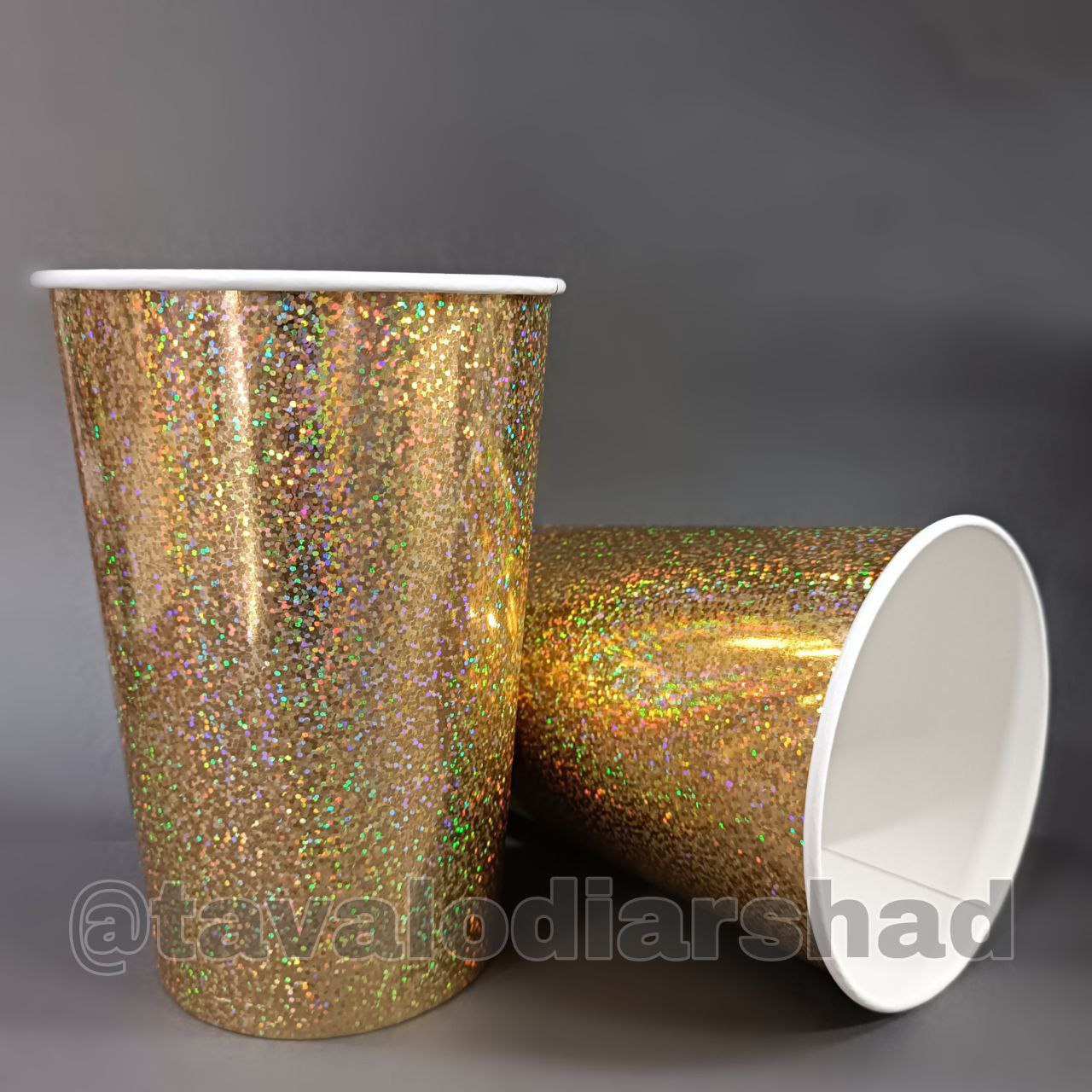 لیوان پاپکرن هولوگرام ۱۳۵۰ سی سی طلایی