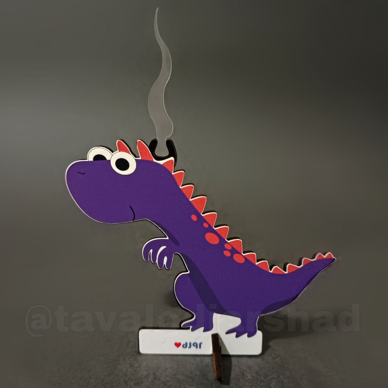 شمع استند عروسکی تیرکس بنفش