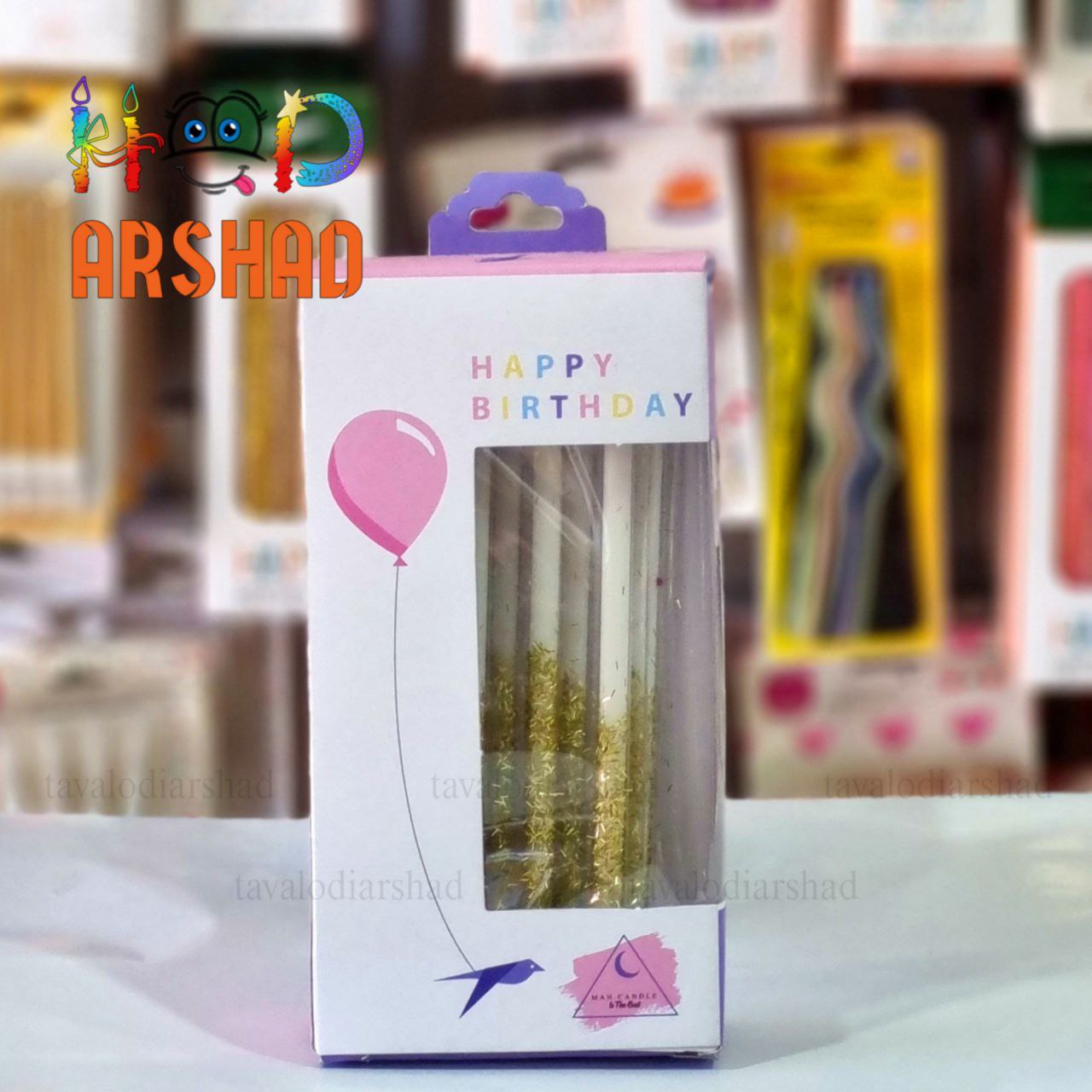 شمع لوکس 6 عددی طلایی