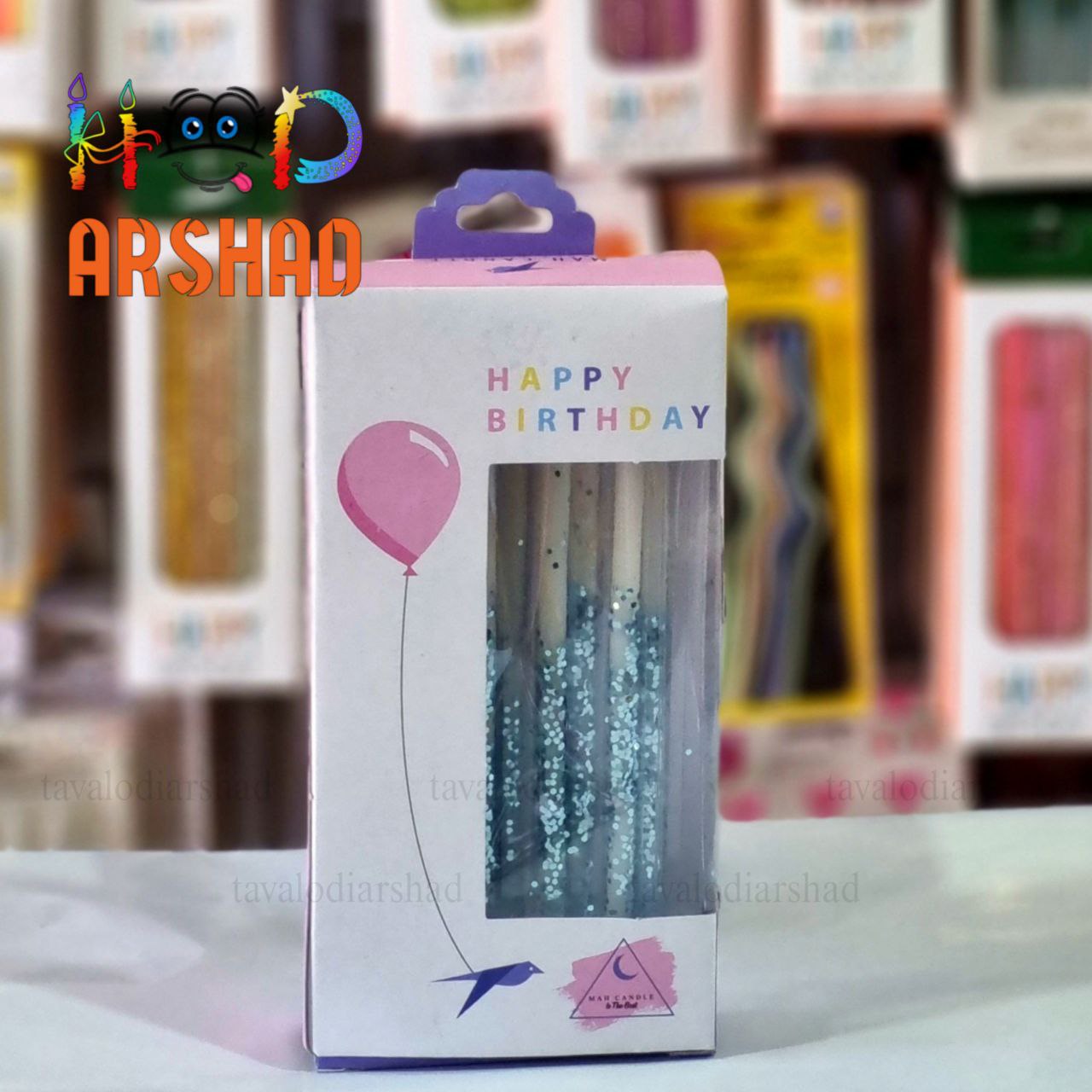 شمع لوکس 6 عددی آبی