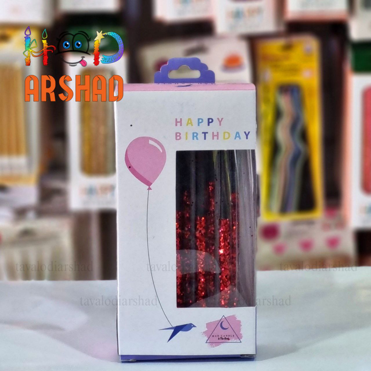 شمع لوکس 6 عددی قرمز