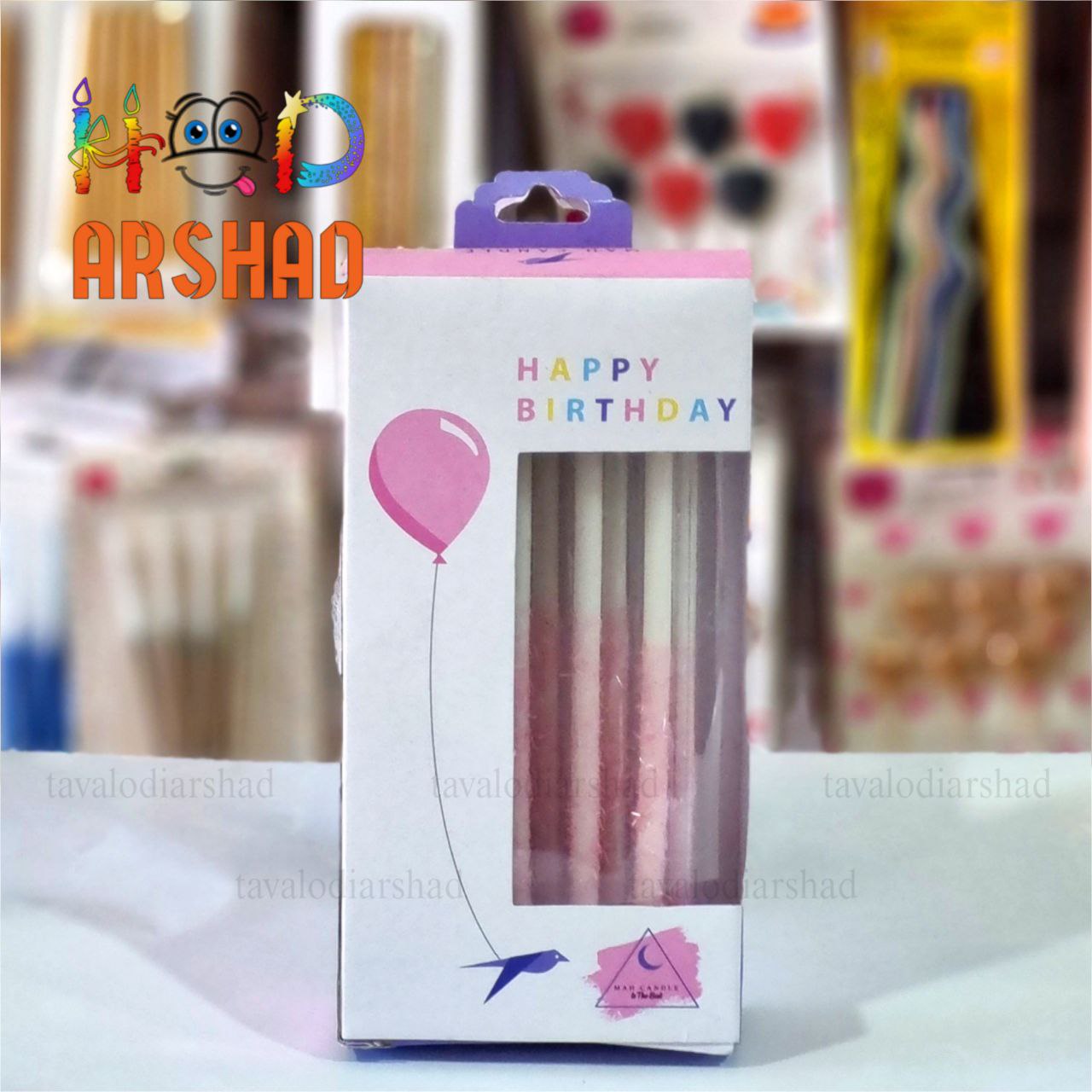 شمع لوکس 6 عددی صورتی