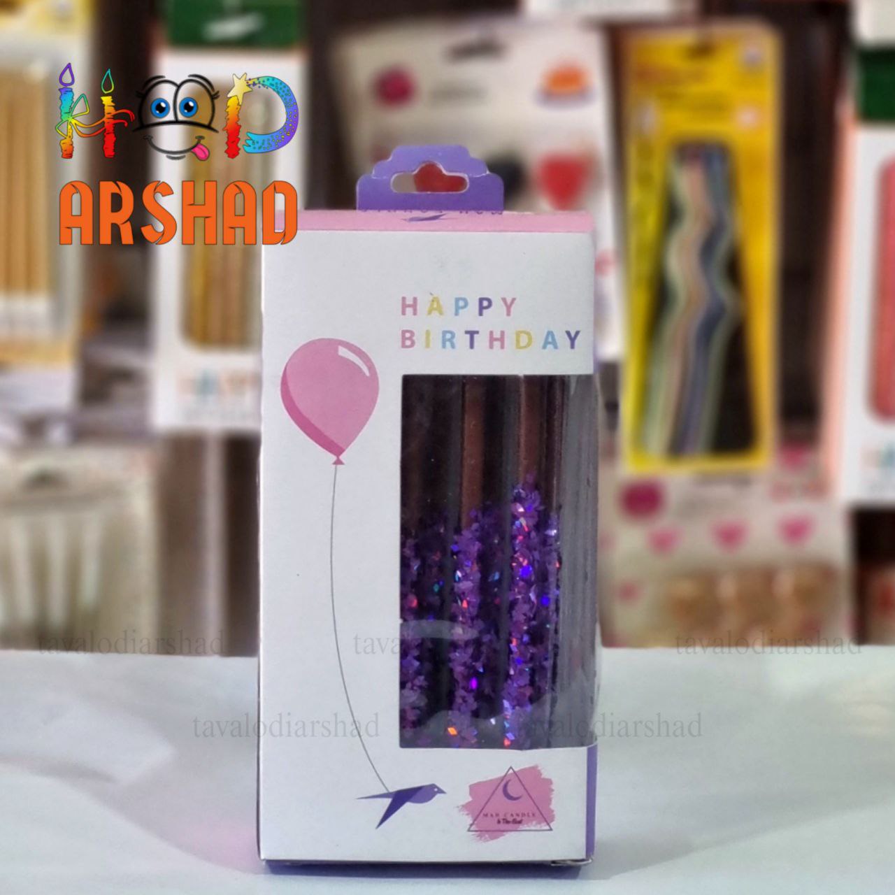 شمع لوکس 6 عددی بنفش