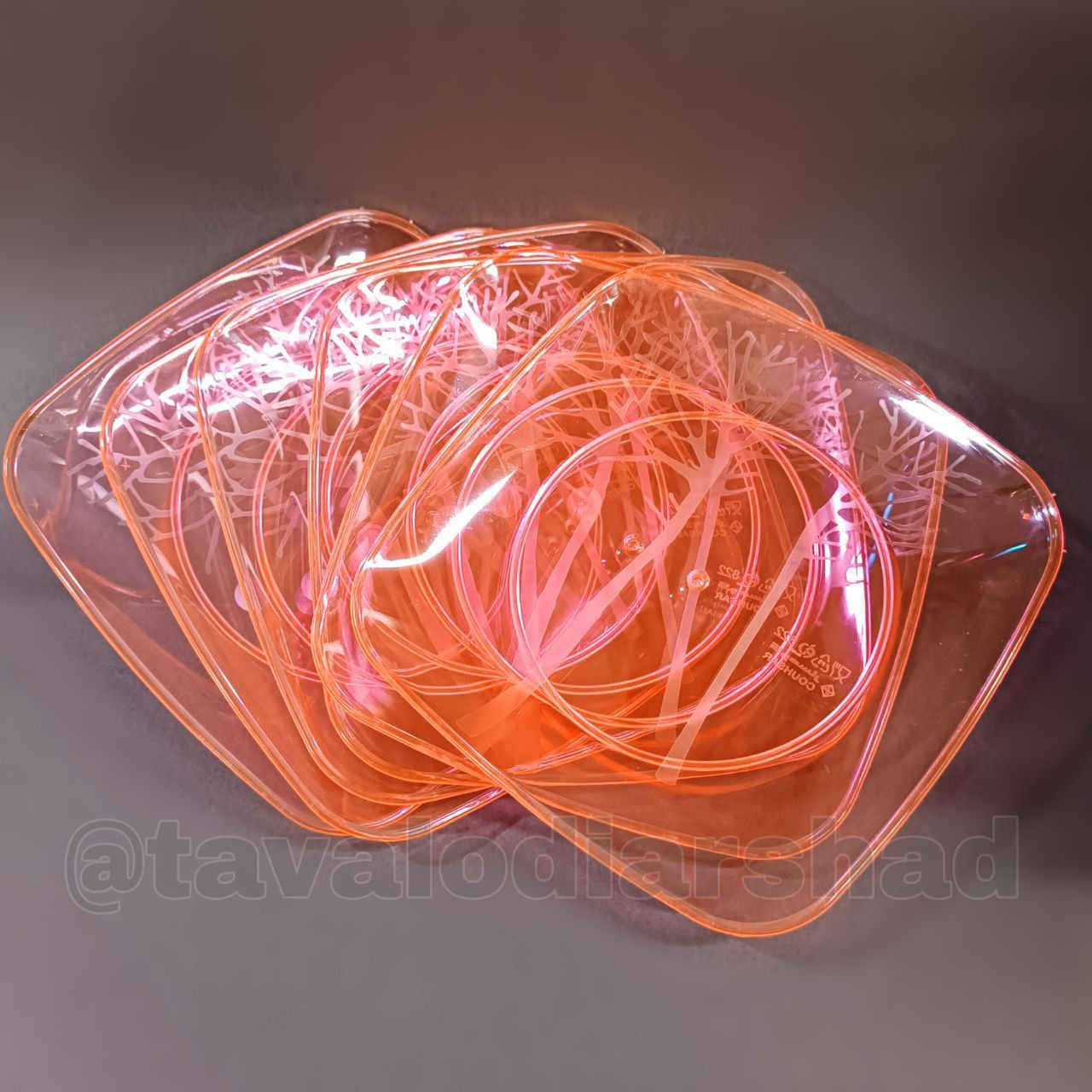 بشقاب میوه خوری کلاسیک (822)بلک لایت_نارنجی