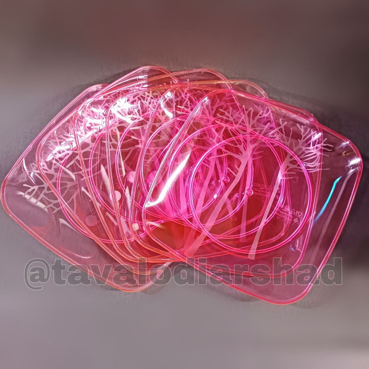 بشقاب میوه خوری کلاسیک (822)بلک لایت_ صورتی