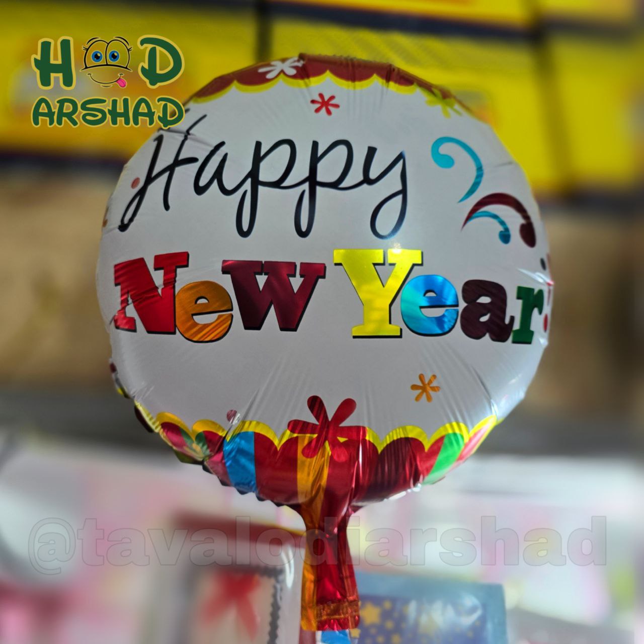بادکنک فویلی گرد فله happy new year 