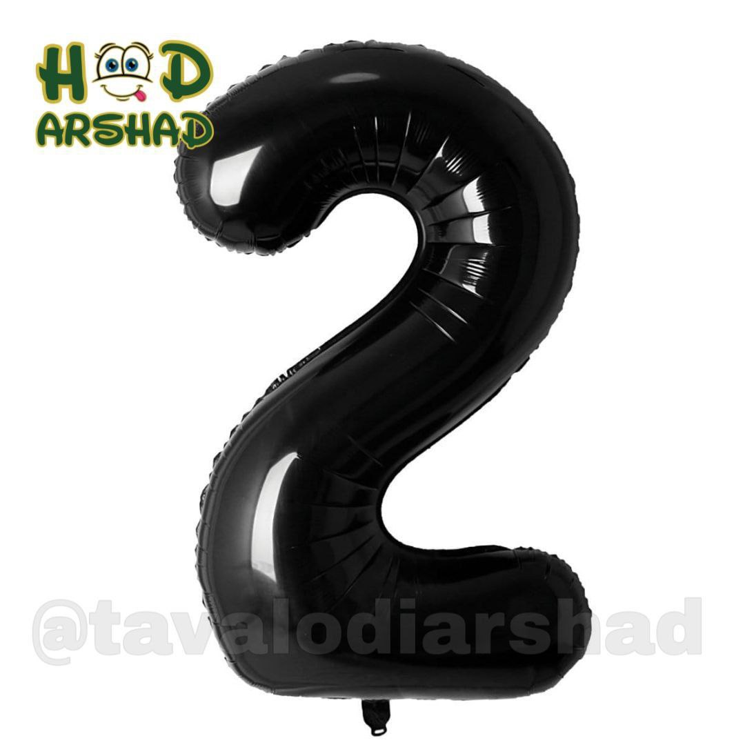 بادکنک فویلی عدد 2 مشکی ۲۶ اینچ
