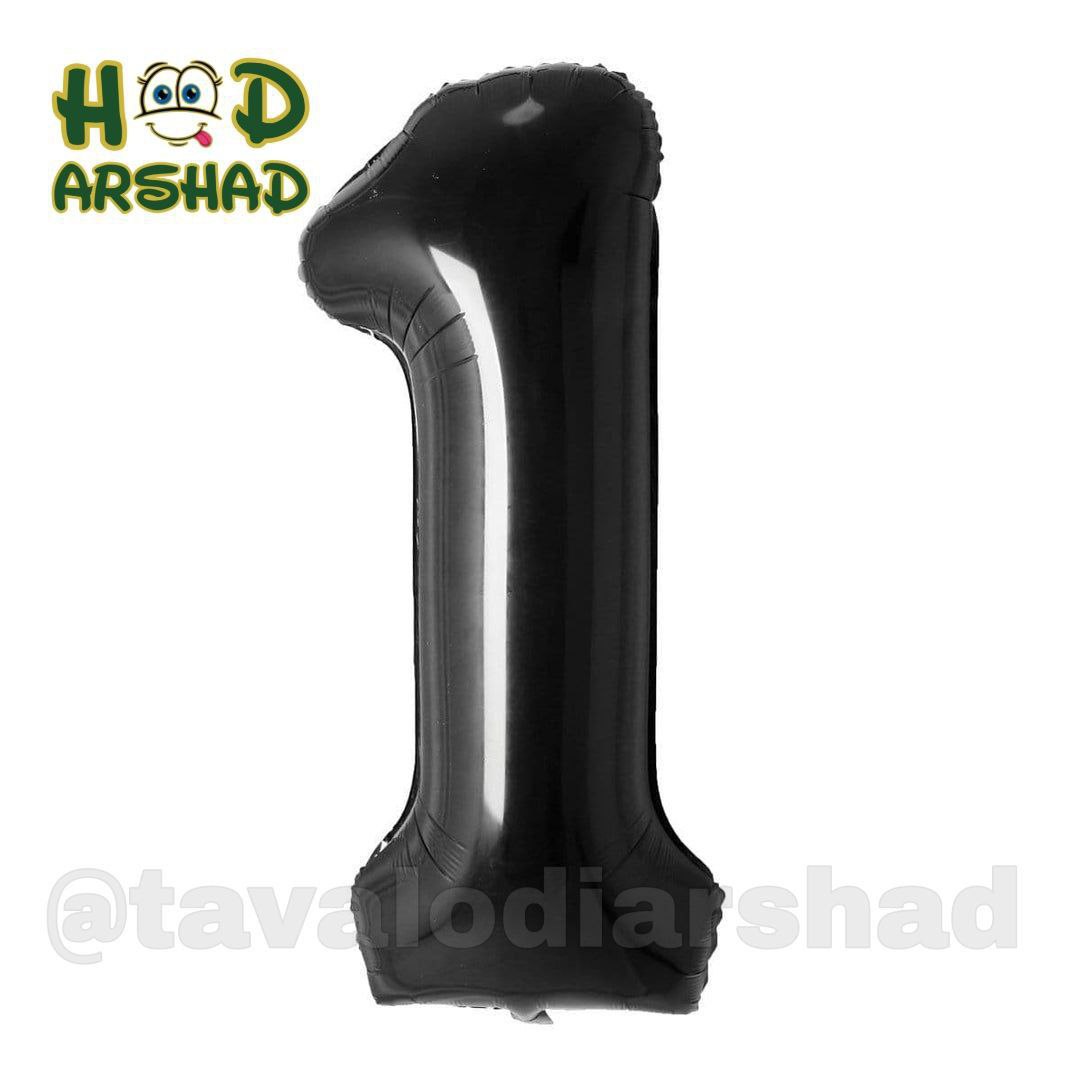 بادکنک فویلی عدد 1 مشکی ۲۶ اینچ