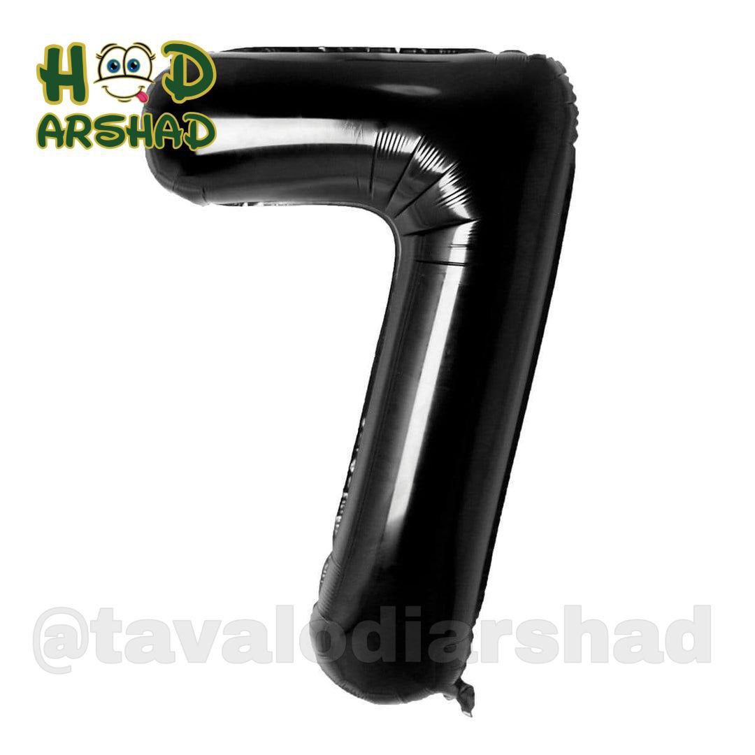 بادکنک فویلی عدد 7 مشکی ۲۶ اینچ