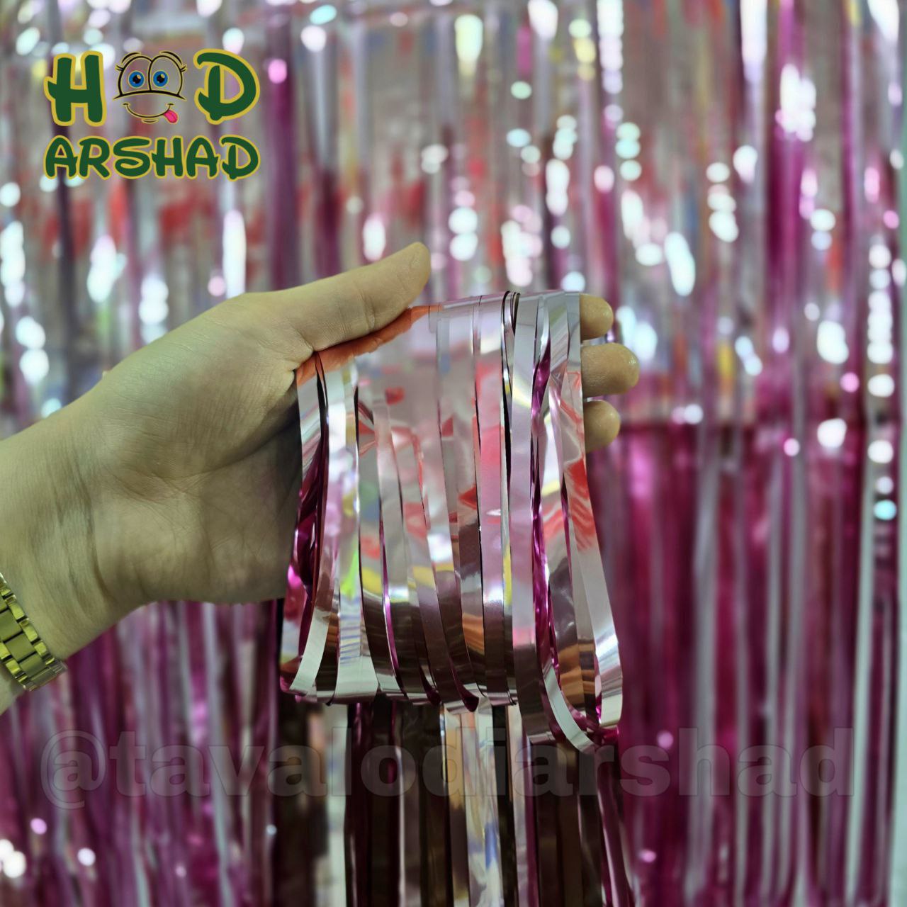 پرده متالایز چسب دار رزگلد