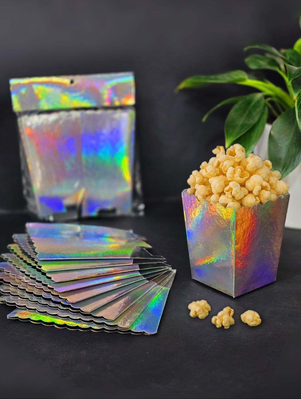 لیوان پاپکرن تک نفره هولوگرام هفت رنگ