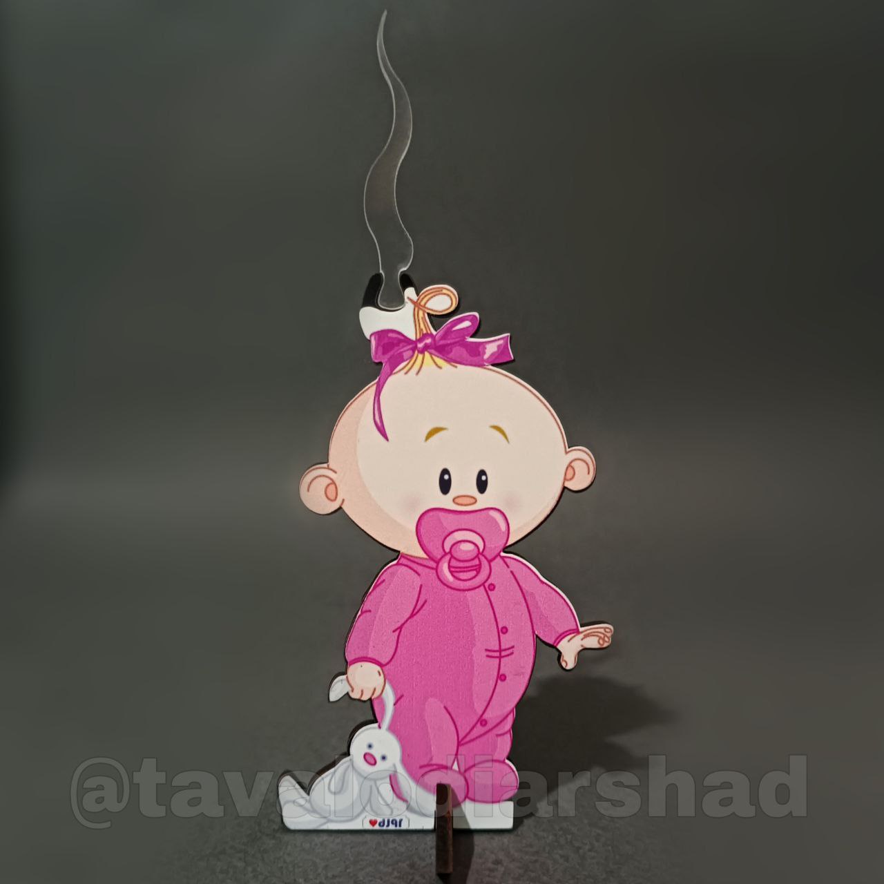 شمع استند عروسکی بیبی دختر صورتی