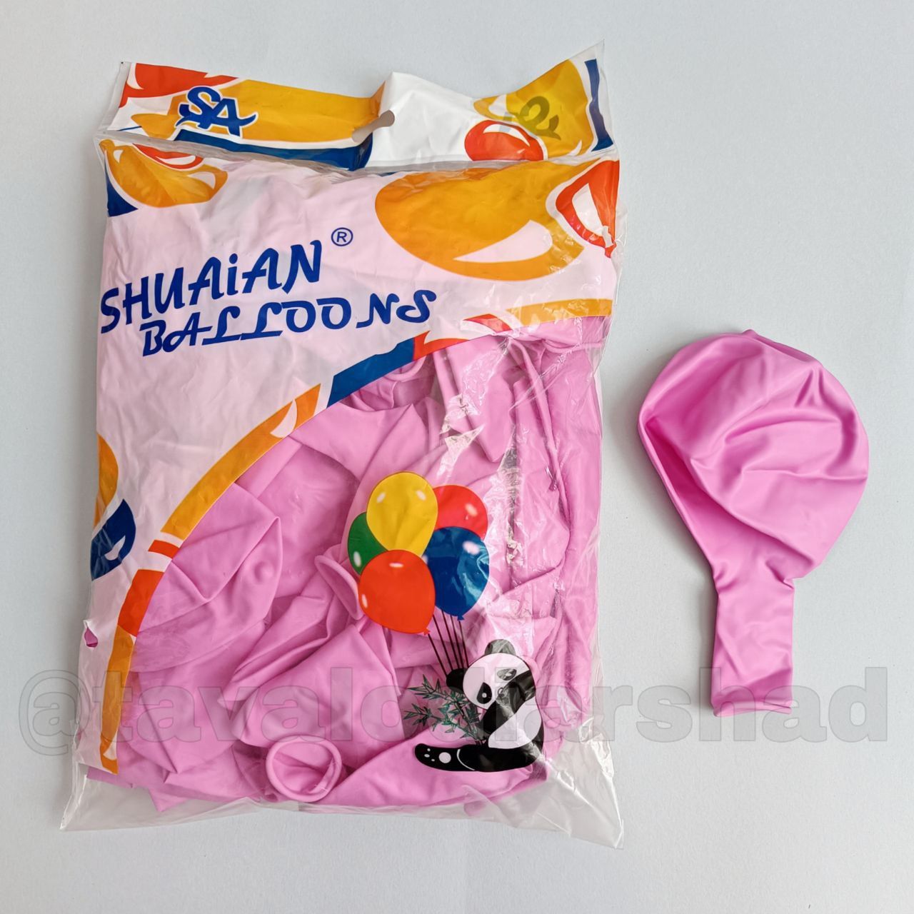 بادکنک ۱۸ اینچ پاندا صورتی کم رنگ