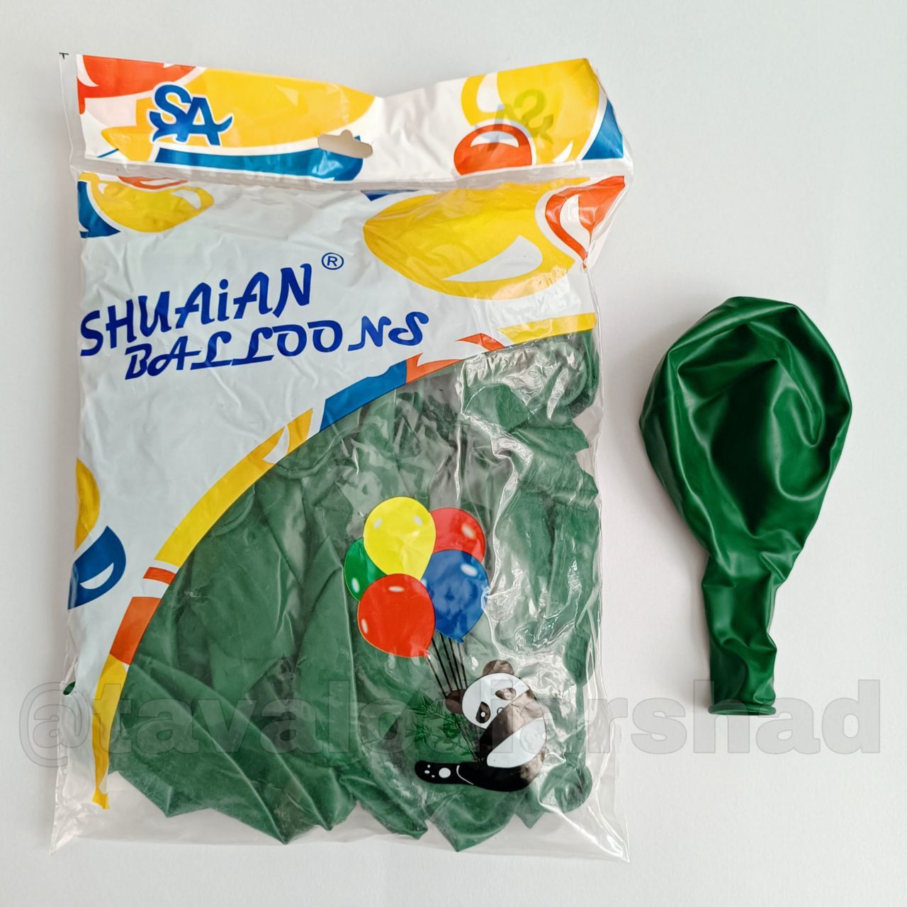 بادکنک ۱۸ اینچ پاندا سبز پر رنگ