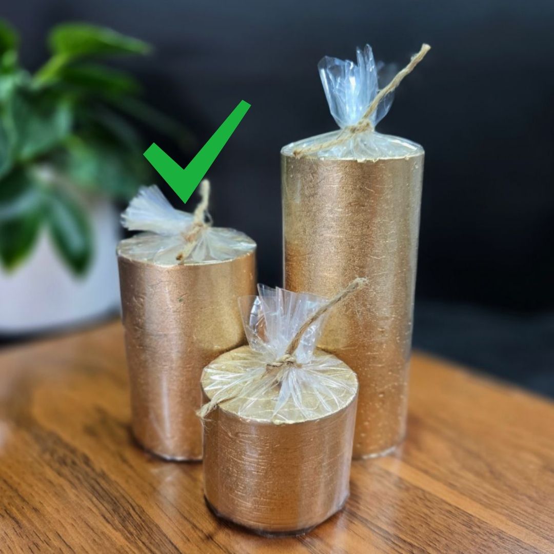 شمع استوانه طلایی سایز متوسط کد ۴