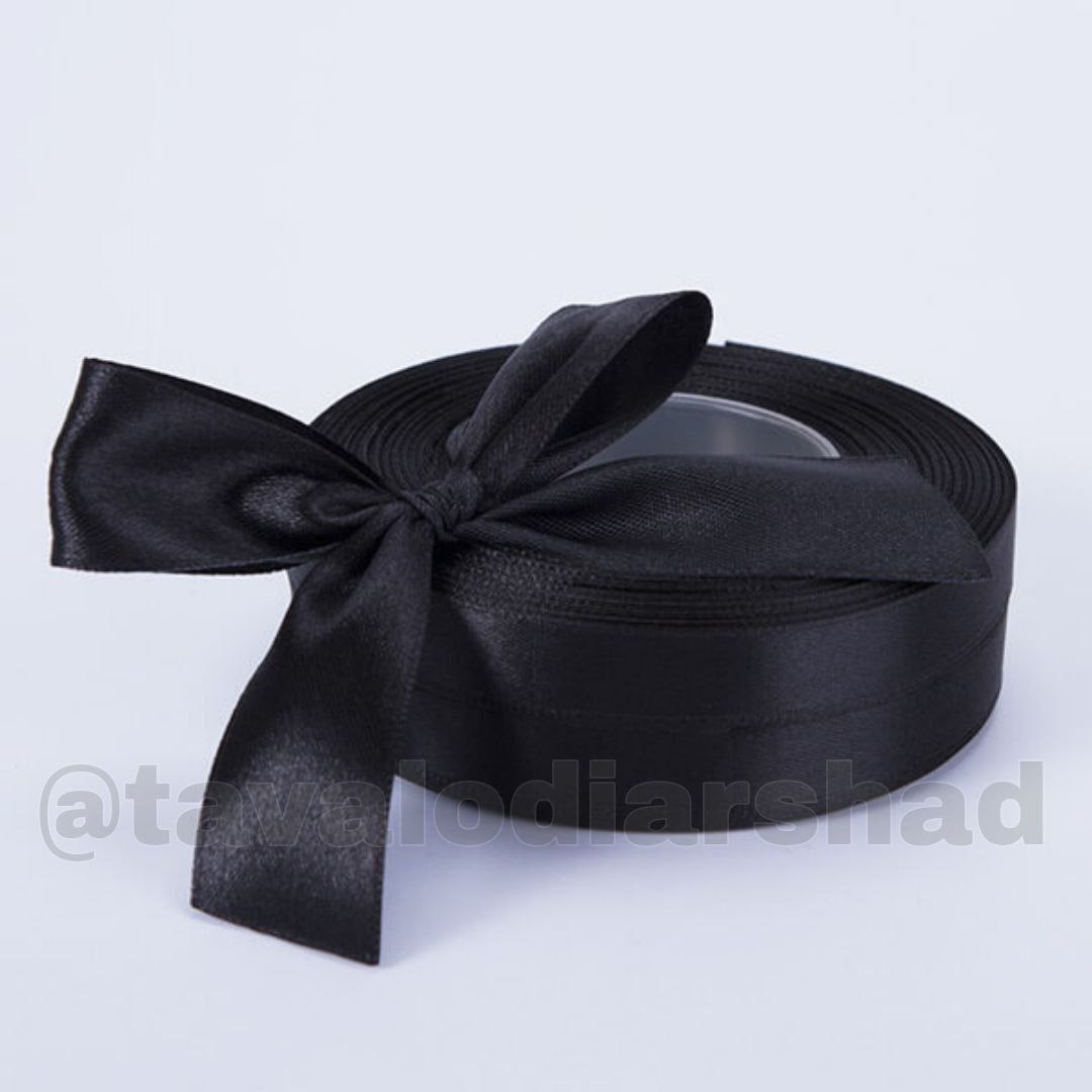 ربان ساتن ۲/۵ سانت مشکی