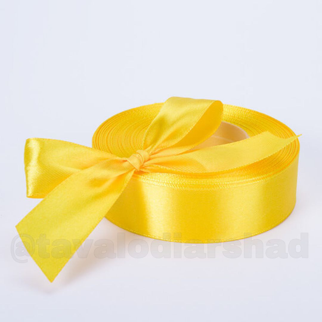 ربان ساتن ۲/۵ سانت زرد