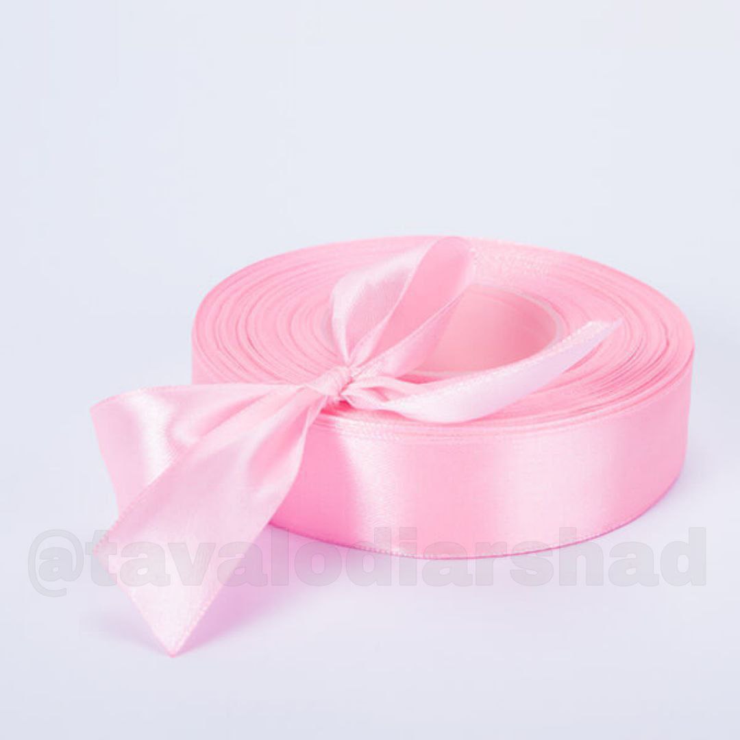ربان ساتن ۲/۵ سانت صورتی