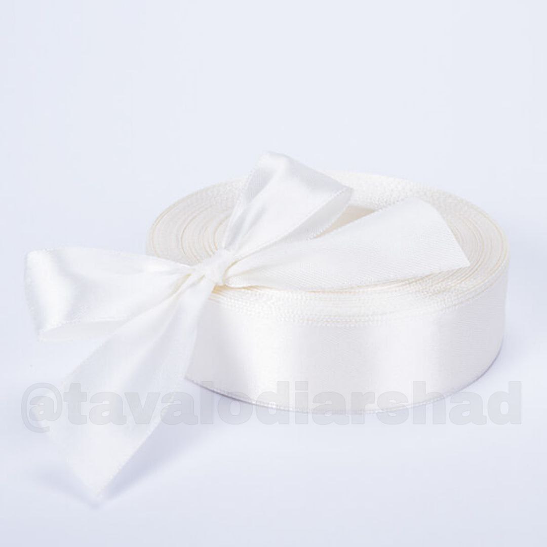ربان ساتن ۲/۵ سانت سفید