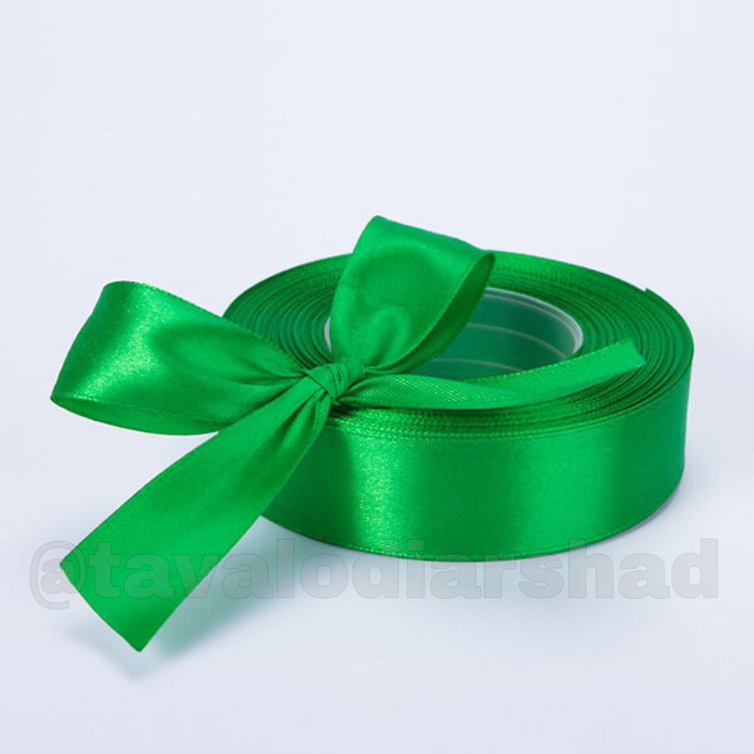 ربان ساتن ۲/۵ سانت سبز