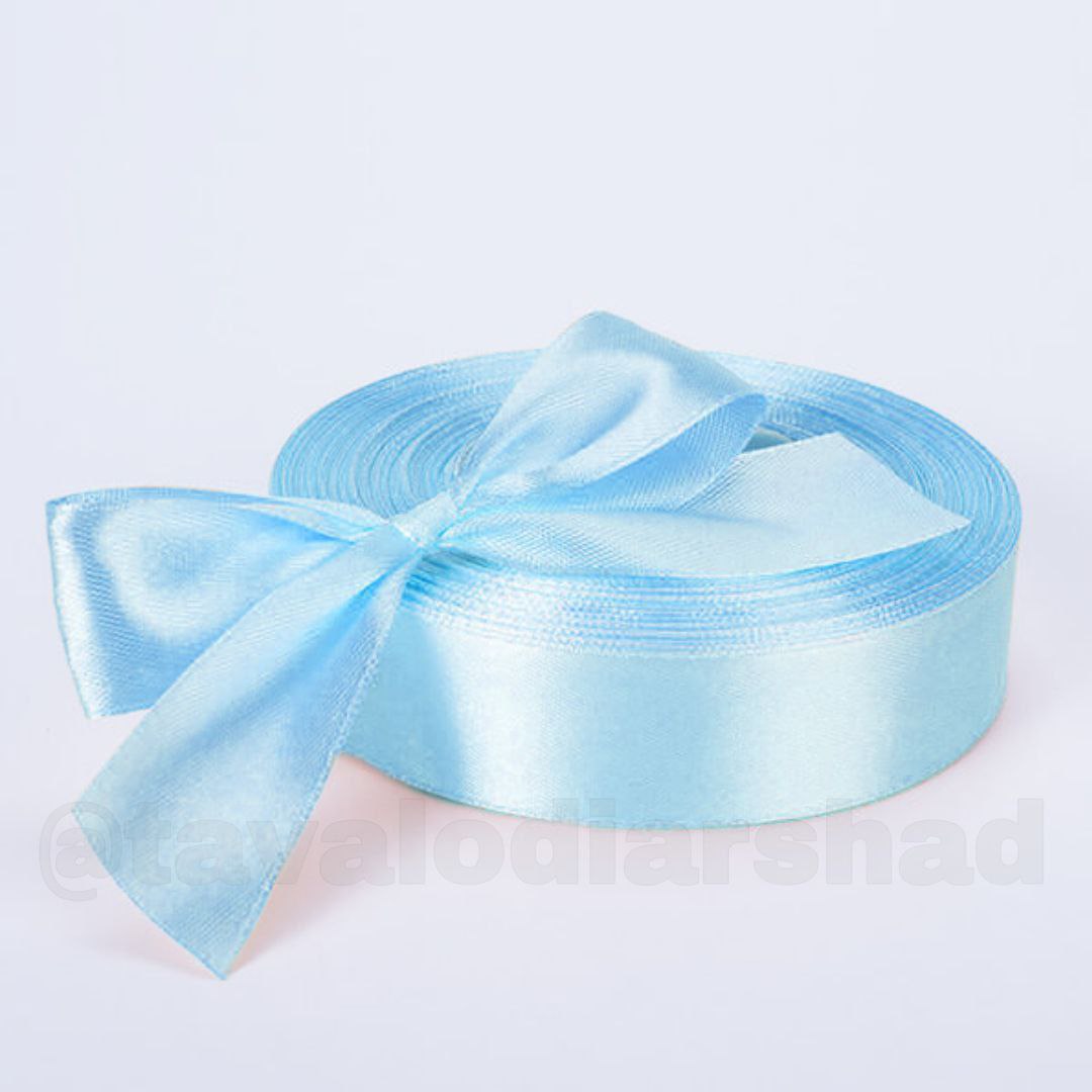 ربان ساتن ۲/۵ سانت آبی کم رنگ
