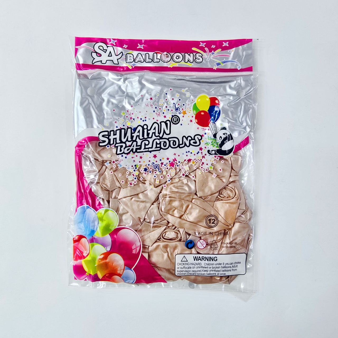 بادکنک کروم ۱۲ اینچ بژ