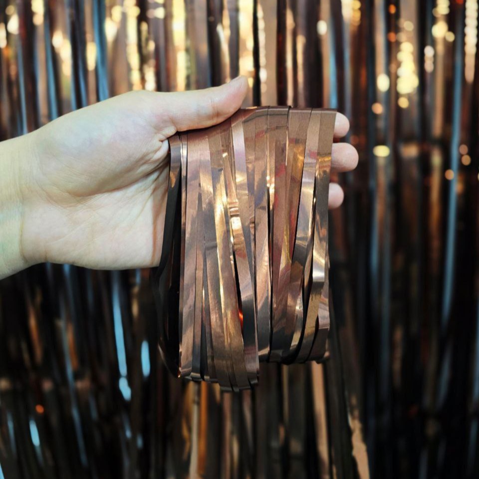 پرده متالایز چسب دار قهوه ای