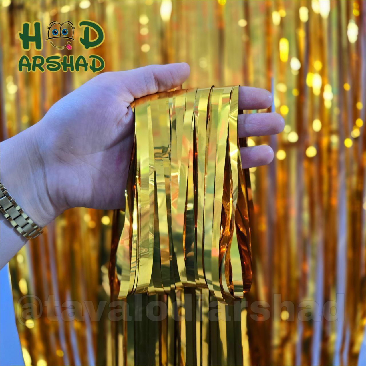 پرده متالایز چسب دار طلایی