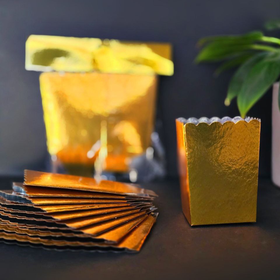 لیوان پاپکرن تک نفره متالایز طلایی