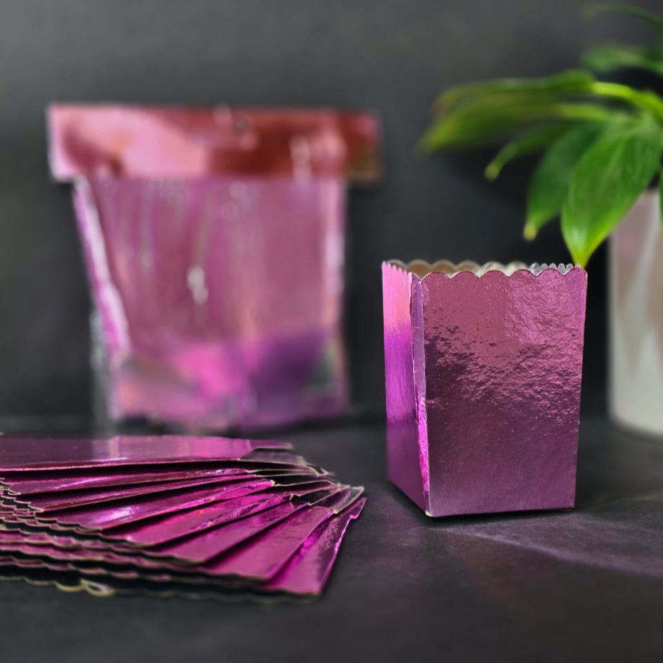 لیوان پاپکرن تک نفره متالایز صورتی