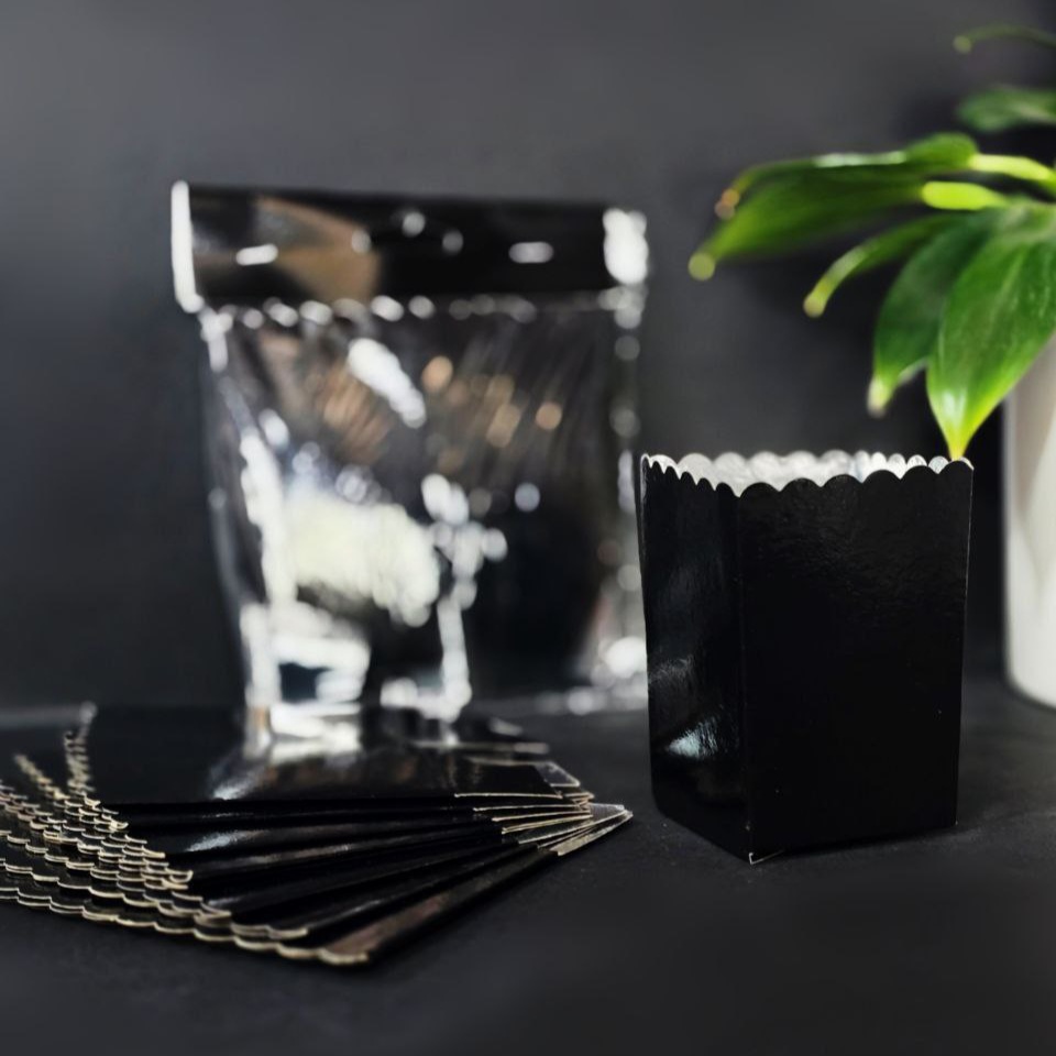 لیوان پاپکرن تک نفره متالایز مشکی