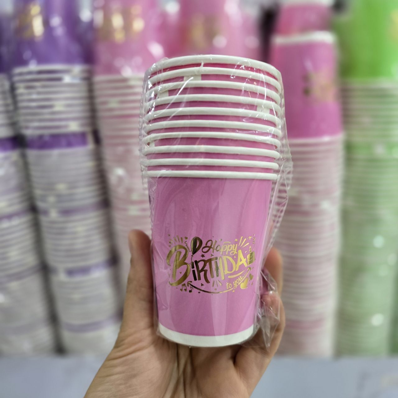 لیوان پاستیلی طلاکوب صورتی