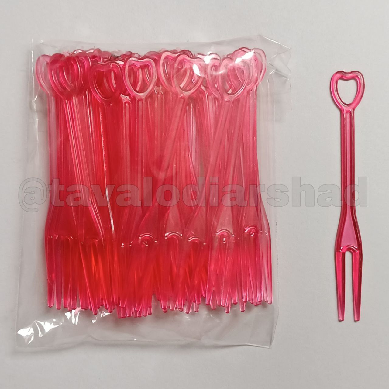 چتگال دو شاخ قرمز بسته ۵۰ عددی