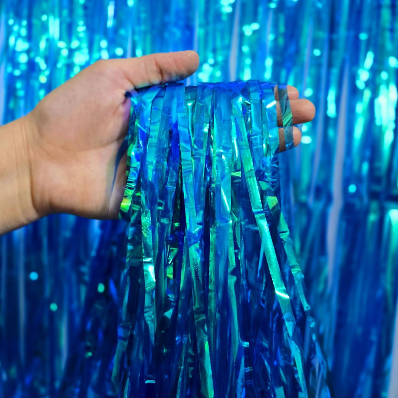 پرده رنگین کمان چسب دار سبزابی