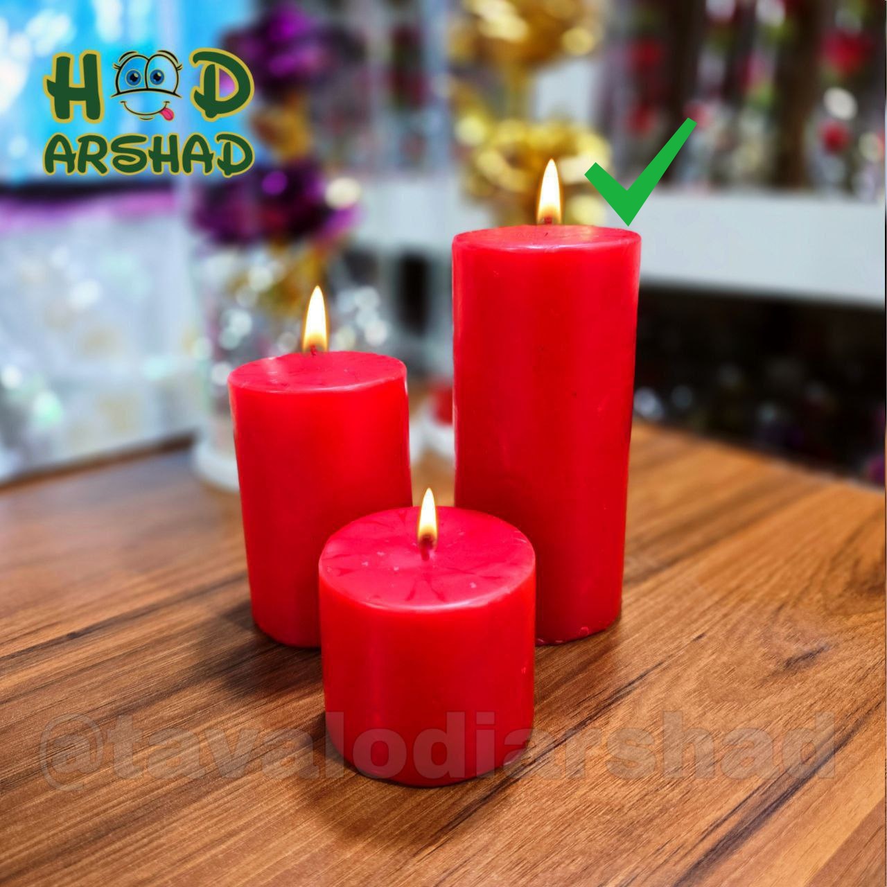 شمع استوانه قرمز سایز بزرگ کد ۶