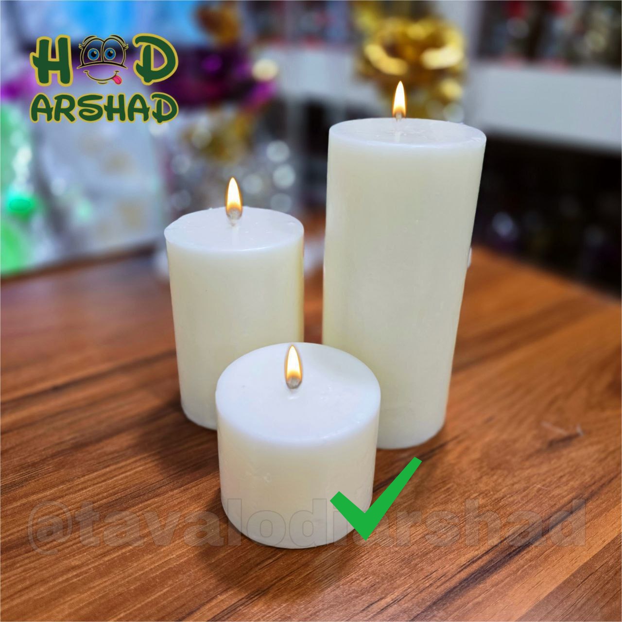 شمع استوانه سفید سایز کوچک کد ۲