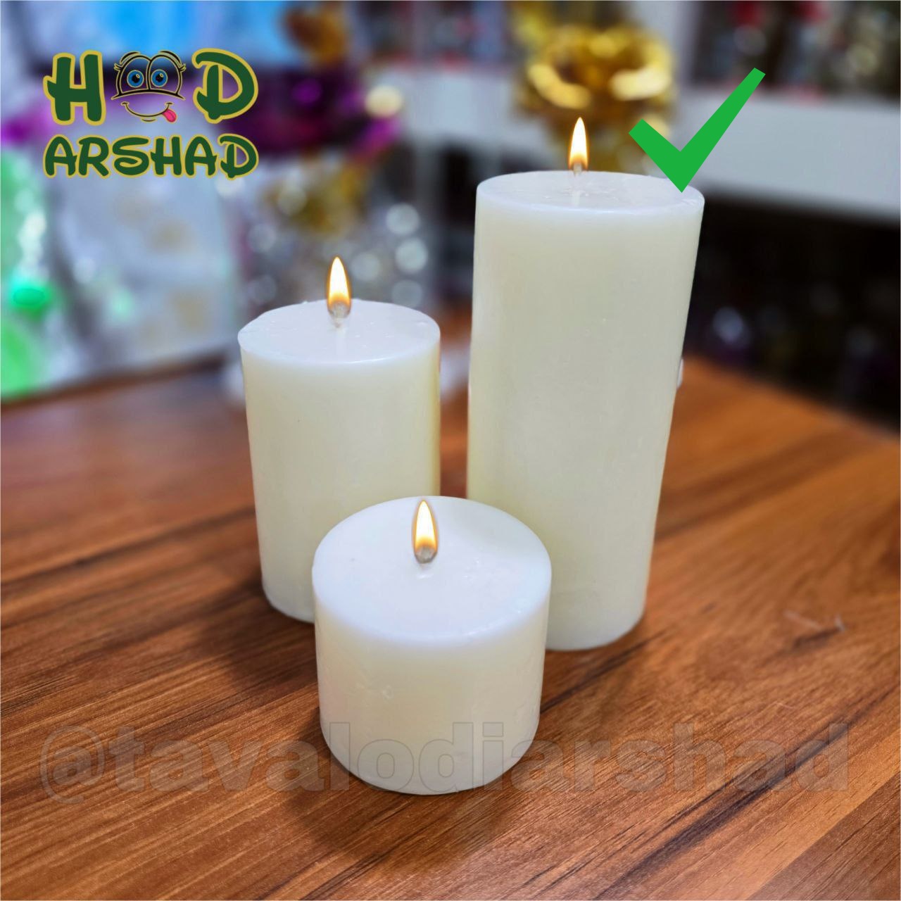 شمع استوانه سفید سایز بزرگ کد ۶