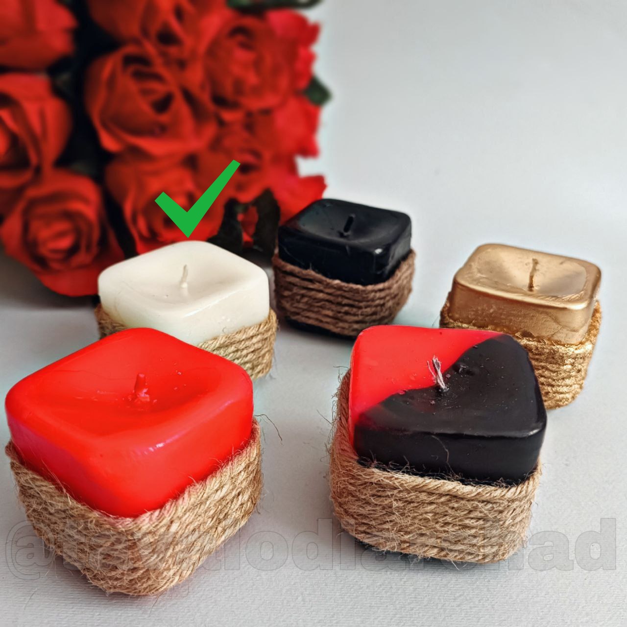 شمع مربع کنفی سفید