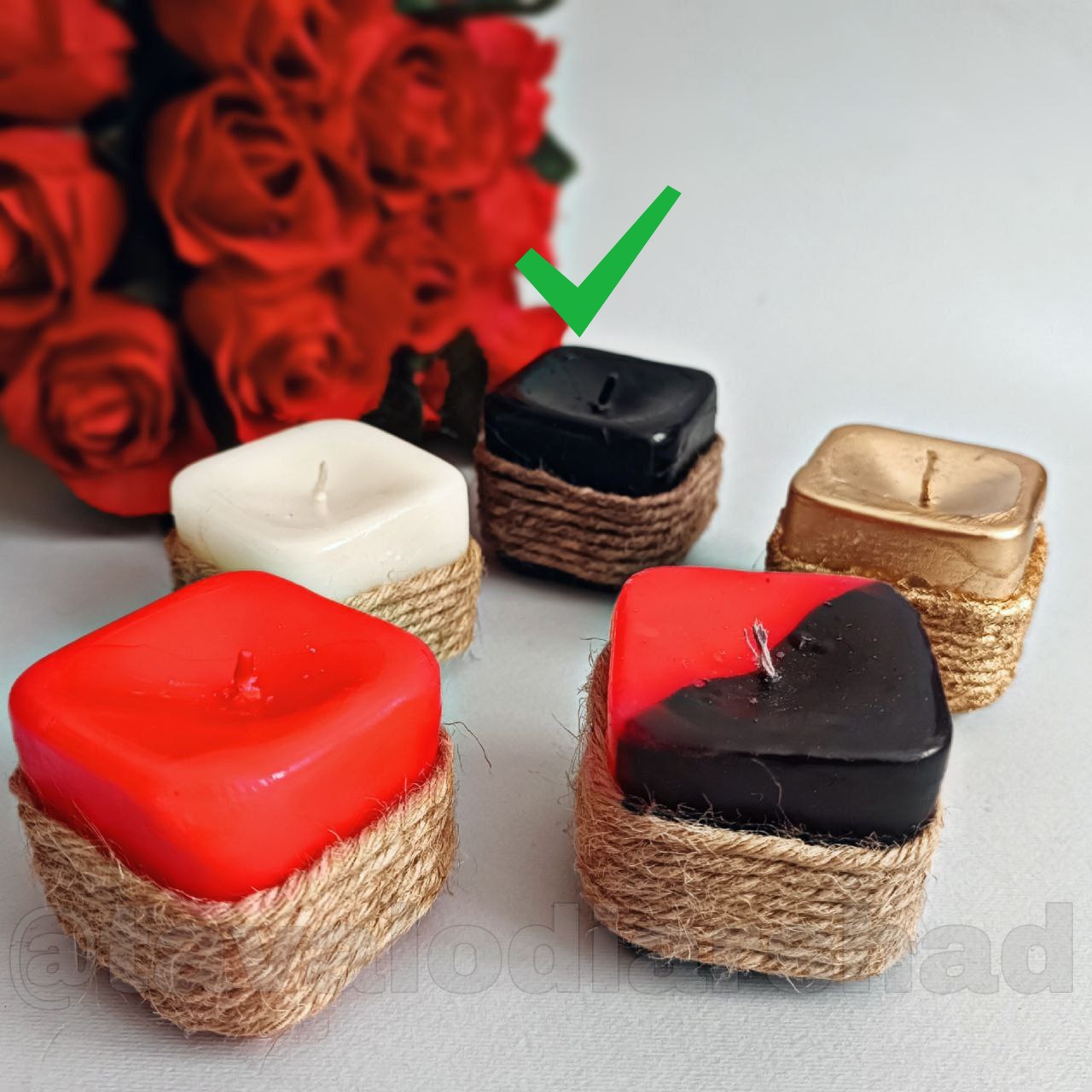 شمع مربع کنفی مشکی