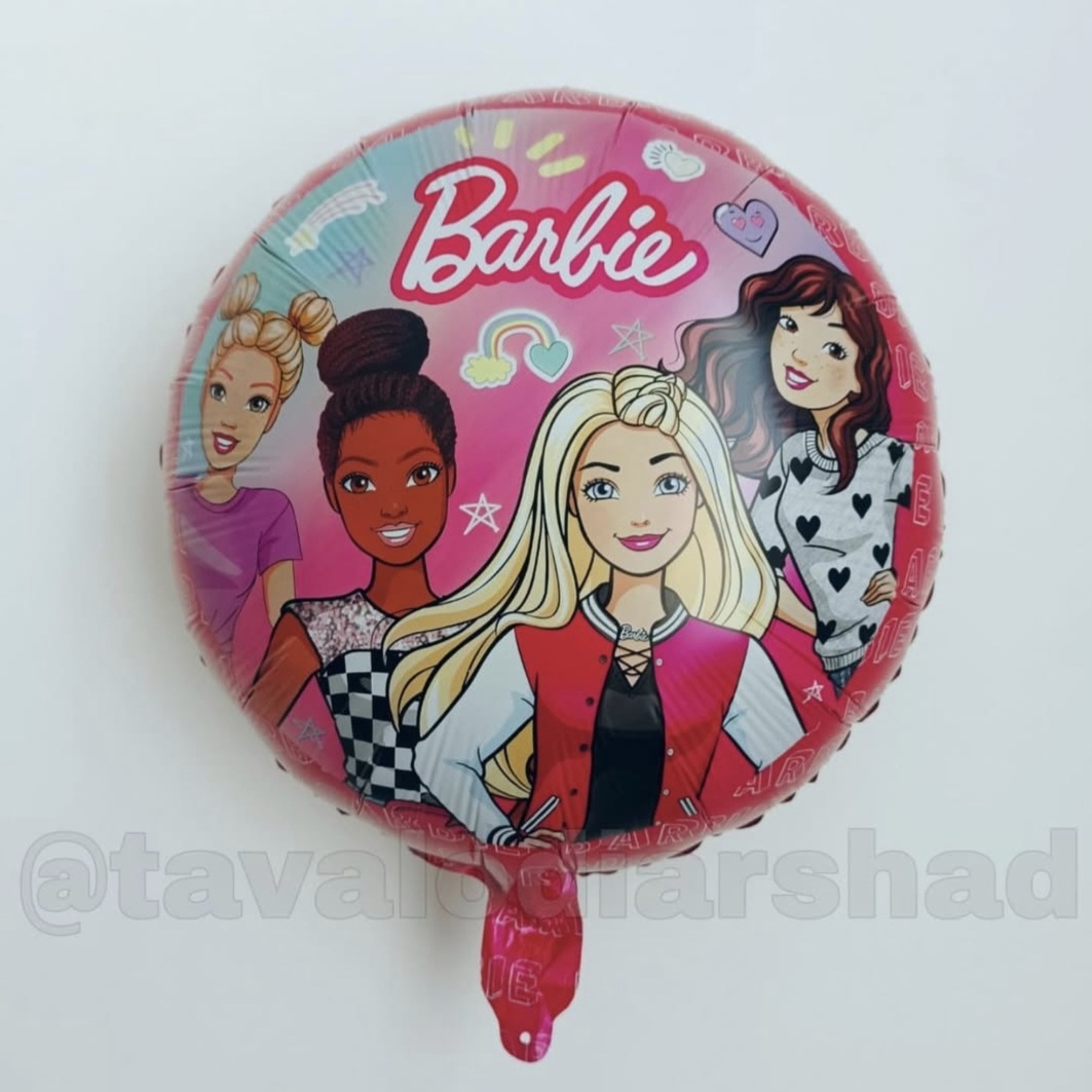 بادکنک فویلی گرد شخصیت باربی