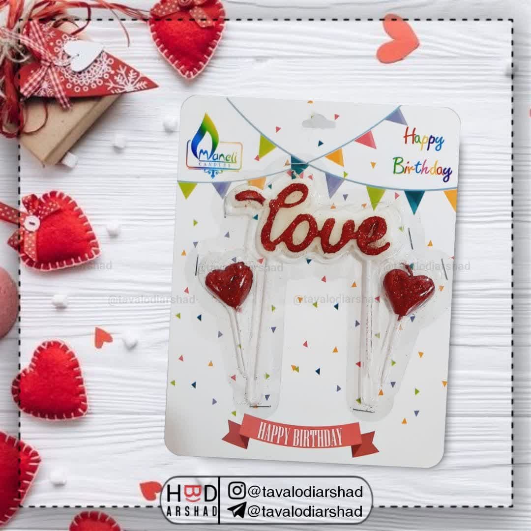 شمع لاو دو قلب اکلیلی(قرمز)