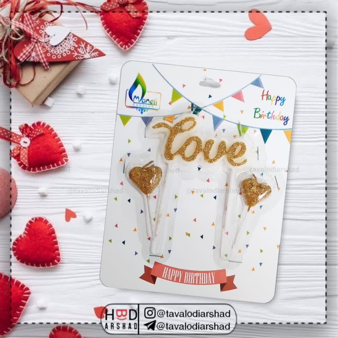 شمع لاو دو قلب اکلیلی(طلایی)