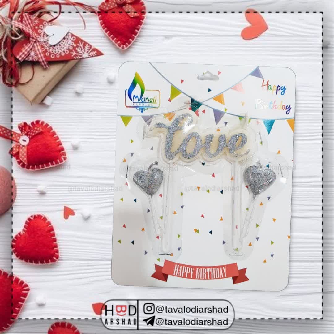 شمع لاو دو قلب اکلیلی(نقره ای)